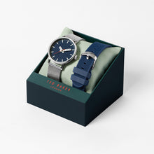 Load image into Gallery viewer, Ted Baker BKGFW2224 London Glossop Boxset Mesh Mens Watch and Blue Silicone Strap