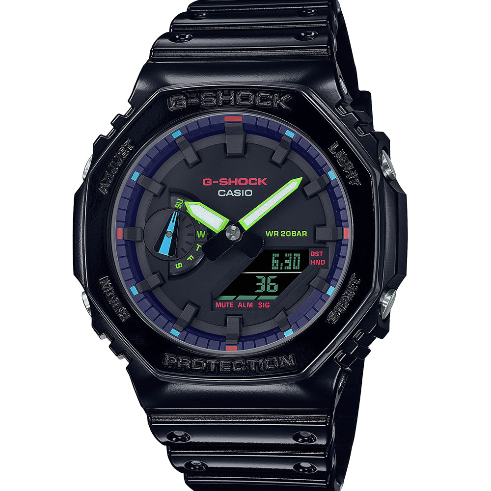 G-Shock GA2100RGB-1 Casioak Garish Rainbow Gamers Mens Watch