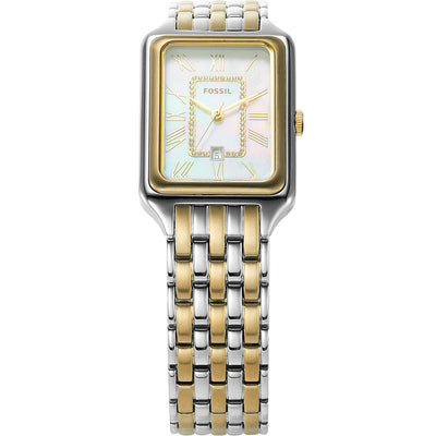 Fossil Raquel Three Hand Mother of Pearl Dial Two Tone Steel Strap Watch For Women - ES5305