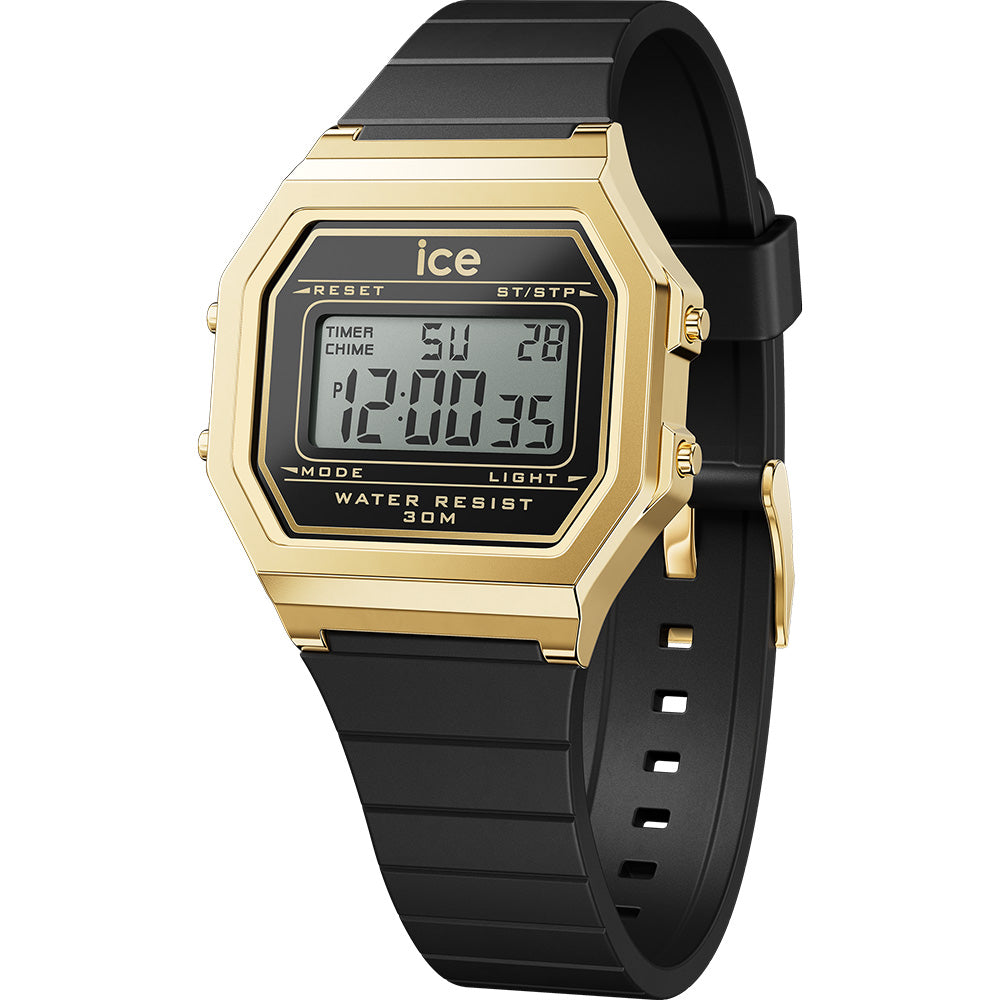 ICE 022064 Digit Retro Black and Gold Digital Watch