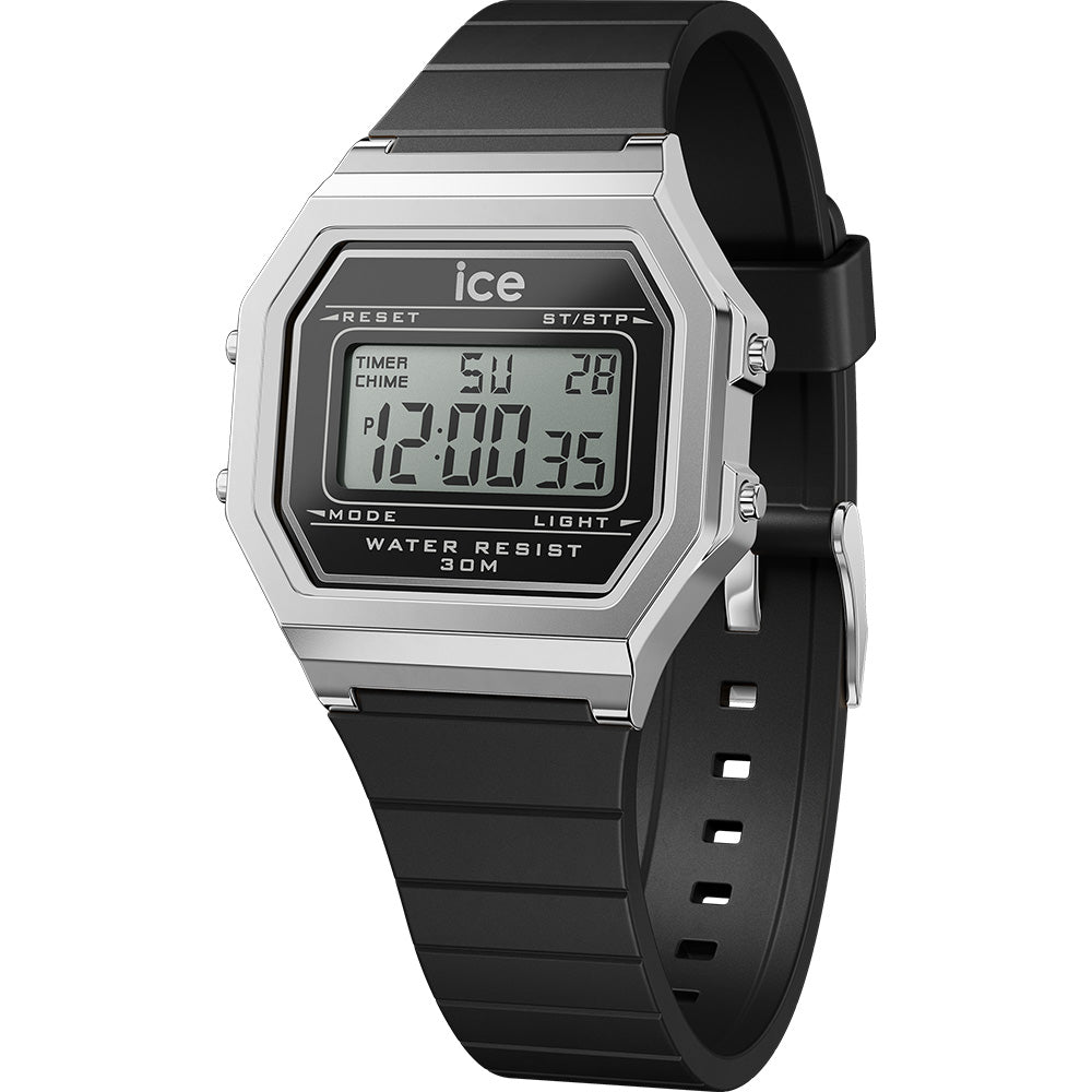 ICE 022063 Digit Retro Black and Silver Digital Watch