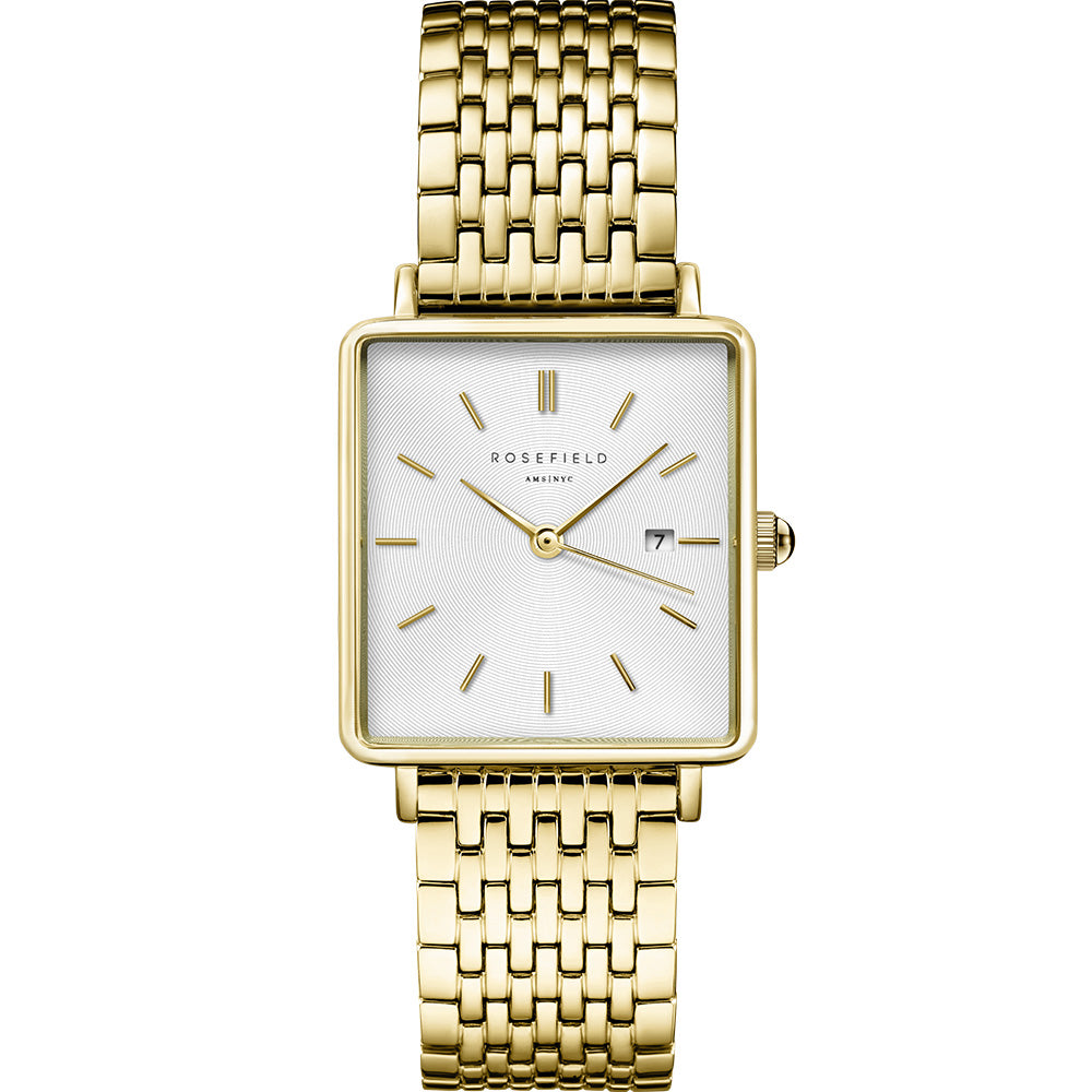 Rosefield QWSG-Q09 The Boxy Gold Tone Ladies Watch