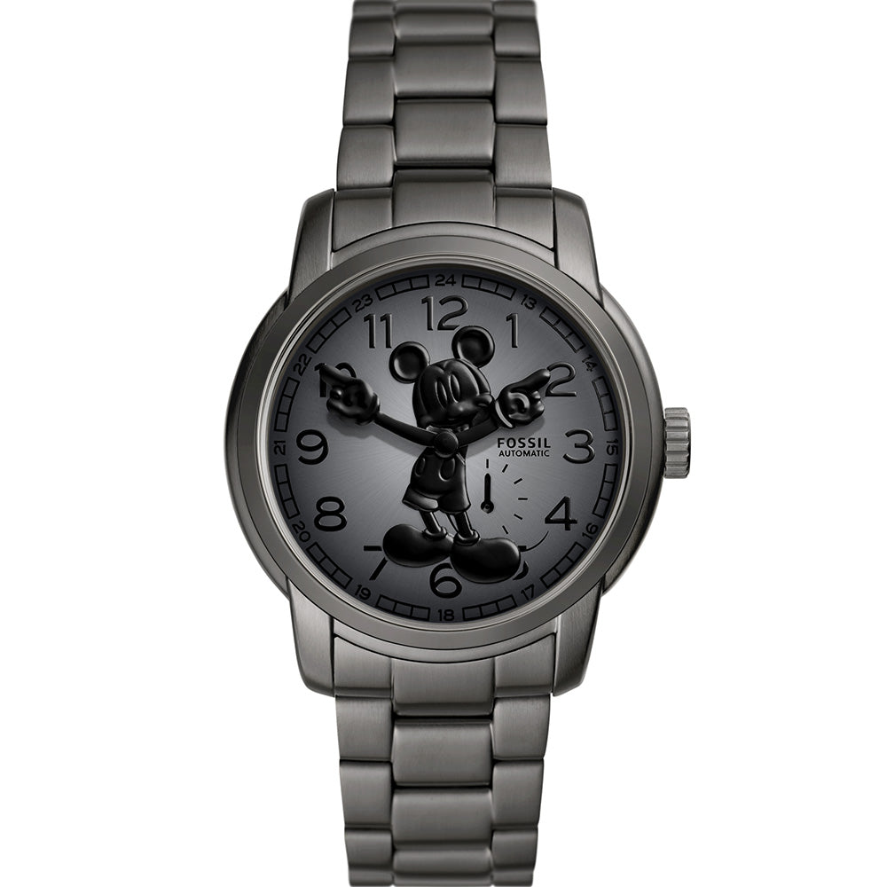 Fossil LE1186 Gunmetal Mickey Heritage Automatic 100th Disney
