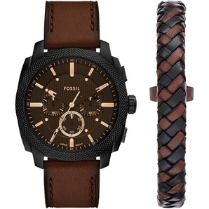 Fossil FS6102SET Machine + Woven Bracelet