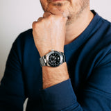 Harison Santos XM574-3 Stainless Steel Watch with Decorative Sub Dials