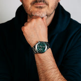 Harison Santos XM574-4 Stainless Steel Watch with Decorative Sub Dials