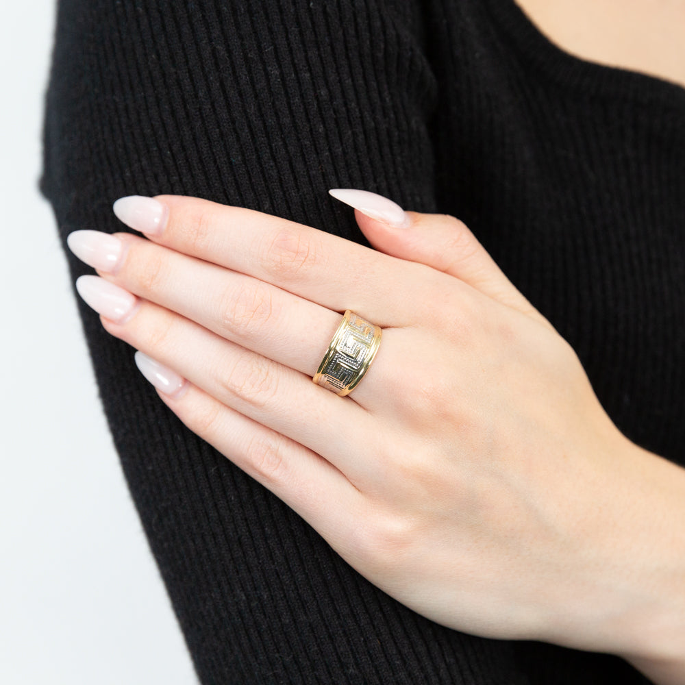 9ct Yellow Gold & White Gold Key Of Life Ring Shiels Jewellers