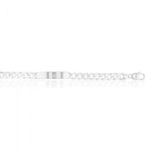 Sterling Silver Heavy Curb 250 Gauge ID Bracelet 21cm
