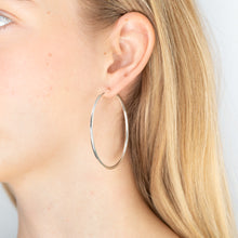Load image into Gallery viewer, Sterling Silver 50mm Plain Thin Hoop Earrings