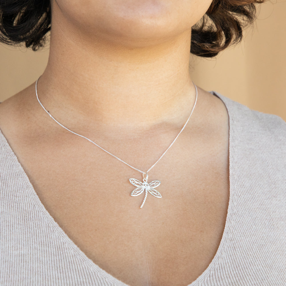 Buy Praavy 925 Delicate Dragonfly Necklace Plated in Rose Gold. (P19N0026)  at Amazon.in