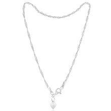 Load image into Gallery viewer, Sterling Silver 26cm Singapore Chain Anklet with Drop Heart