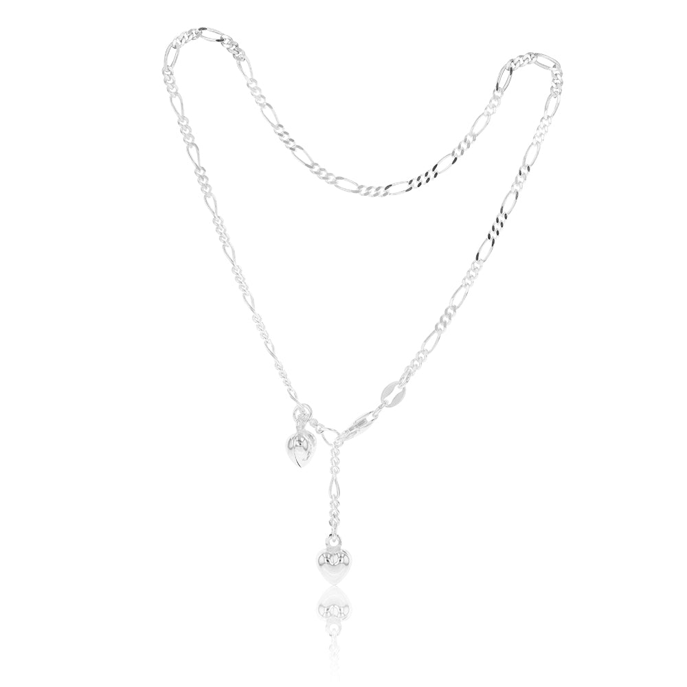 Sterling Silver Figaro 1:3 Hearts Anklet – Shiels Jewellers