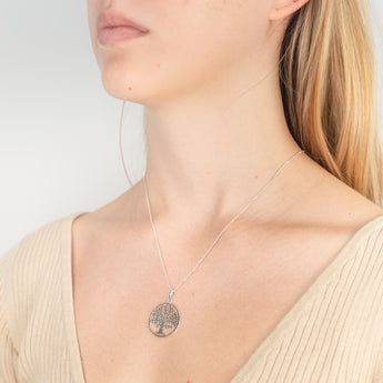 Sterling Silver 23mm Round Tree of Life Pendant – Shiels Jewellers
