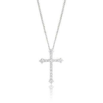 Sterling Silver Cubic Zirconia Cross Pendant