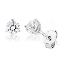 Load image into Gallery viewer, Sterling Silver Cubic Zirconia 5mm Solitaire Stud Earrings
