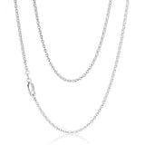 Sterling Silver Rhodium Plated 50cm 60 Gauge Cable Chain
