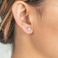 Load image into Gallery viewer, Sterling Silver 5mm White Swarovski Crystal Stud Earrings