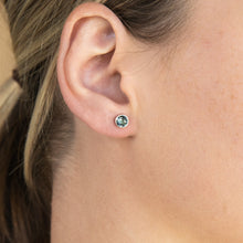 Load image into Gallery viewer, Sterling Silver 5mm Blue Swarovski Crystal Stud Earrings   *colours may vary*