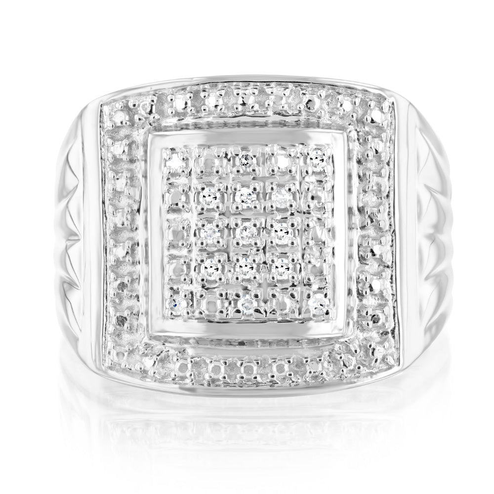 1/10 Carat Diamond Gents Ring in Sterling Silver– Shiels Jewellers