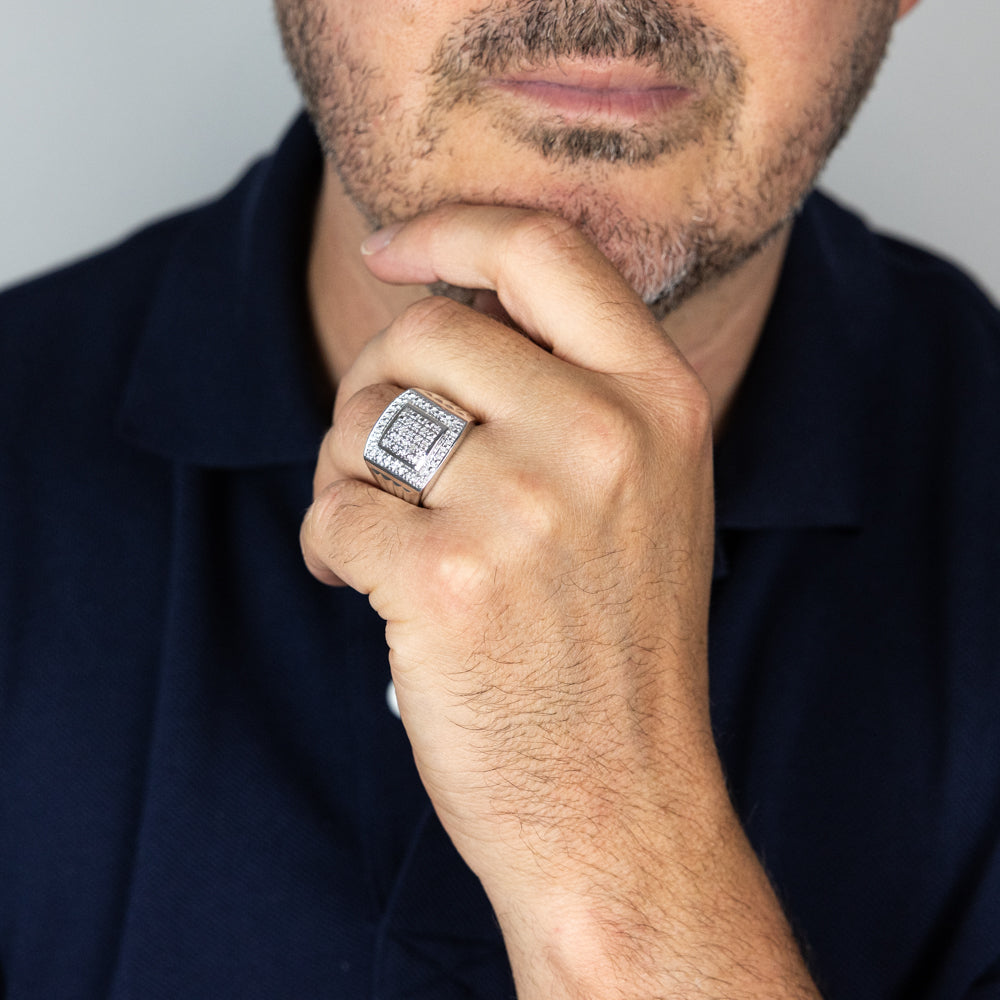 Ring File Measurement 1/10 Carat Diamond Gents Ring in Sterling Silver– Shiels Jewellers