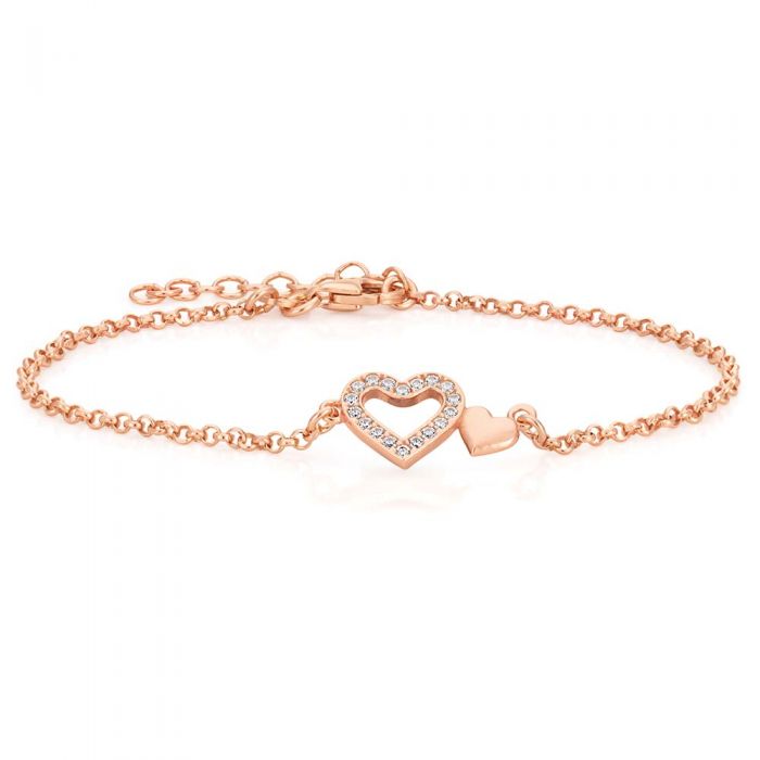 Tiffany&Co. 925 Silver Heart Charm Rose Gold-Plated Bracelet – Luxurydiaz  inc