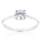 Sterling Silver 6mm 4 Claw Solitaire Zirconia Ring