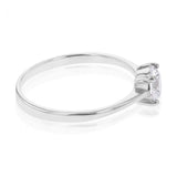 Sterling Silver 6mm 4 Claw Solitaire Zirconia Ring