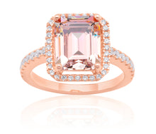 Load image into Gallery viewer, Sterling Silver and Rose Plated Zirconia Ring  *NO RESIZE*