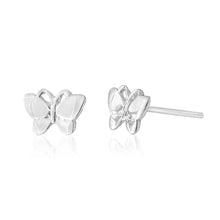 Load image into Gallery viewer, Sterling Silver Butterfly Stud Earrings