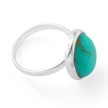 Load image into Gallery viewer, Sterling Silver Created Turquoise Large Oval Ring