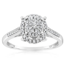 Load image into Gallery viewer, Sterling Silver 1/4 Carat Diamond Dress Ring