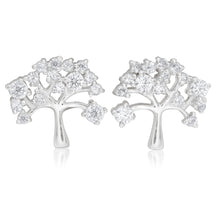 Load image into Gallery viewer, Sterling Silver Zirconia Tree of Life Stud Earrings