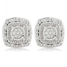 Load image into Gallery viewer, Sterling Silver Diamond Stud Earring Set with 30 Brilliant Diamonds