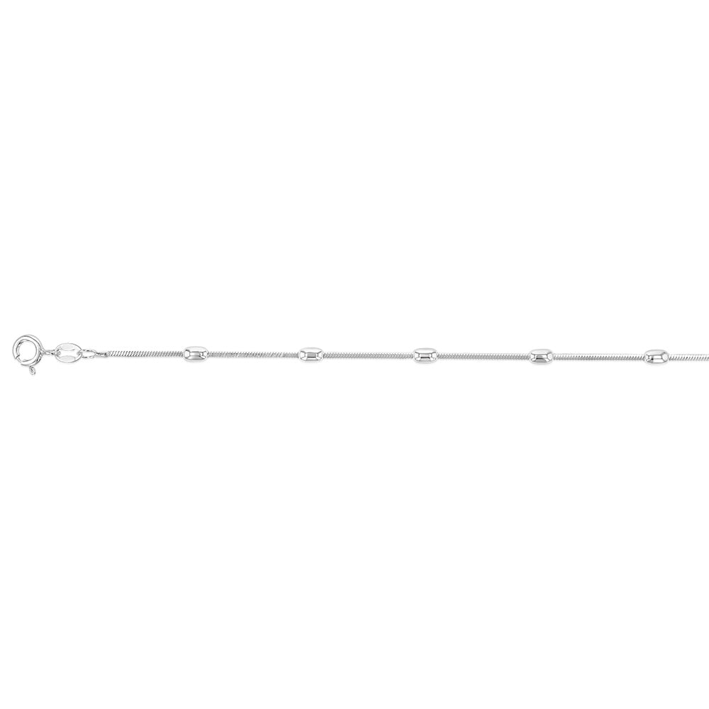 Sterling Silver Fancy Link Bead 25cm Anklet