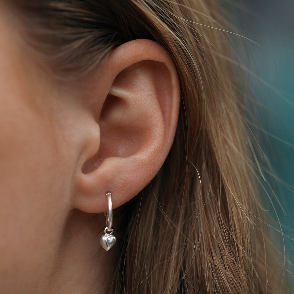 Heart Drop Sterling Silver Heart Drop Hoop Earrings – Shiels Jewellers