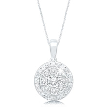 Load image into Gallery viewer, Silver 1/2 Carat Pendant with 32 Brilliant Diamonds
