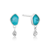 Ania Haie Sterling Silver mineral Turquoise Drop Stud Earrings