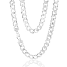 Load image into Gallery viewer, Sterling Silver Curb Bevelled Diamond Cut Heavy 350 Gauge 60cm Chain