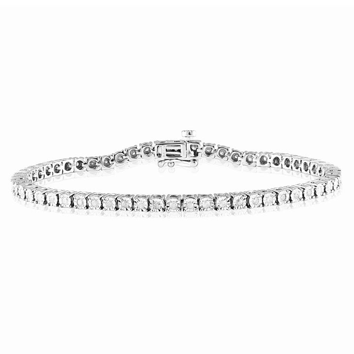 Silver 0.95 Carat Diamond Tennis Bracelet 18.5cm