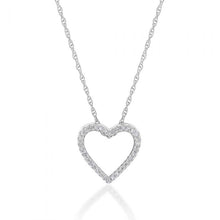 Load image into Gallery viewer, Luminesce Lab Grown Sterling Silver 0.10 Carat Diamond Heart Pendant with 34 Diamonds