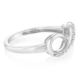 Luminesce Lab Grown Sterling Silver 0.10 Carat Diamond Infinity Ring