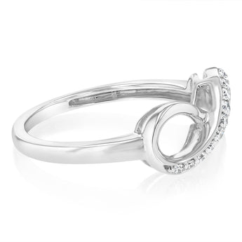 Luminesce Lab Grown Sterling Silver 0.10 Carat Diamond Infinity Ring