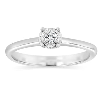 Luminesce Laboratory Grown Diamond 5-9 Point Silver Ring with love heart