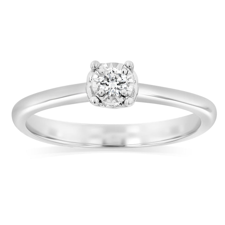 Luminesce Laboratory Grown Diamond 5-9 Point Silver Ring with love heart