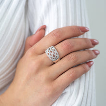 Load image into Gallery viewer, Sterling Silver Infinity Diamond Ring with 1 Brilliant Cut Diamond