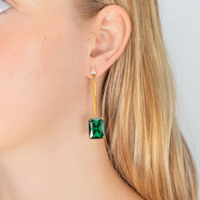 Load image into Gallery viewer, Thomas Sabo Gold Plated Sterling Silver Magic Stone Green Drop Earrings