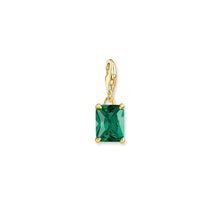 Load image into Gallery viewer, Thomas Sabo Gold Plated Sterling Silver Emerald Glass Ceramic Small Jewel Pendant