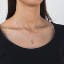 Load image into Gallery viewer, Silver Pendant Initial N set with Diamond