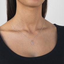 Load image into Gallery viewer, Silver Pendant Initial U set with Diamond