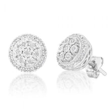 Load image into Gallery viewer, Silver 0.10 Carat Diamond Studs